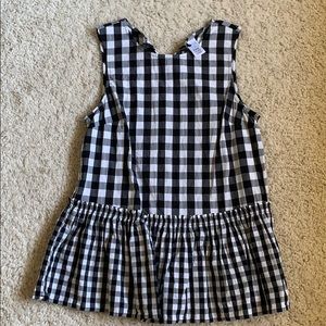 Gingham peplum top